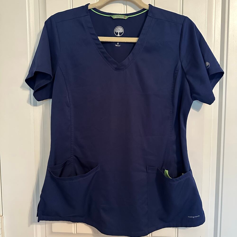 Healing Hands Scrub set (top and bottom) HH Works style 2500 navy blue size M